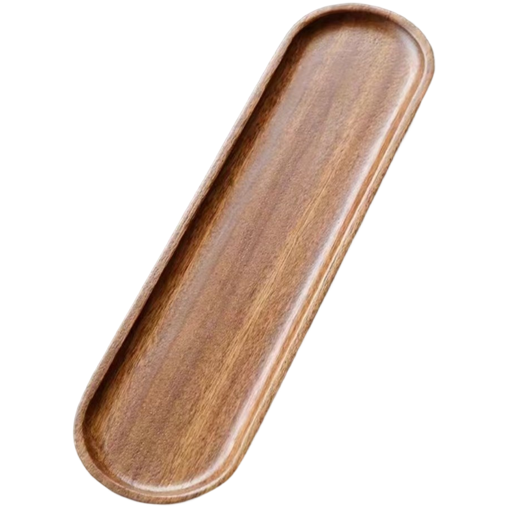 Wooden Serving Tray - Walnut Wood Tray Tableware Rectangle Dessert