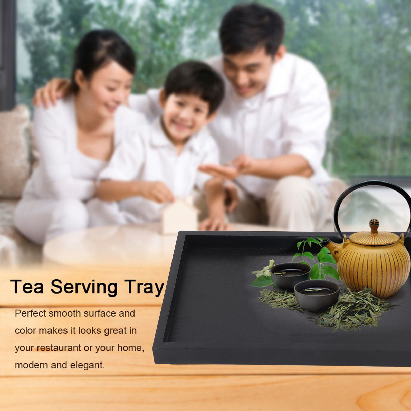 Rectangle Shape Wood Tea Coffe - Wooden Serving Tray 评论和价格