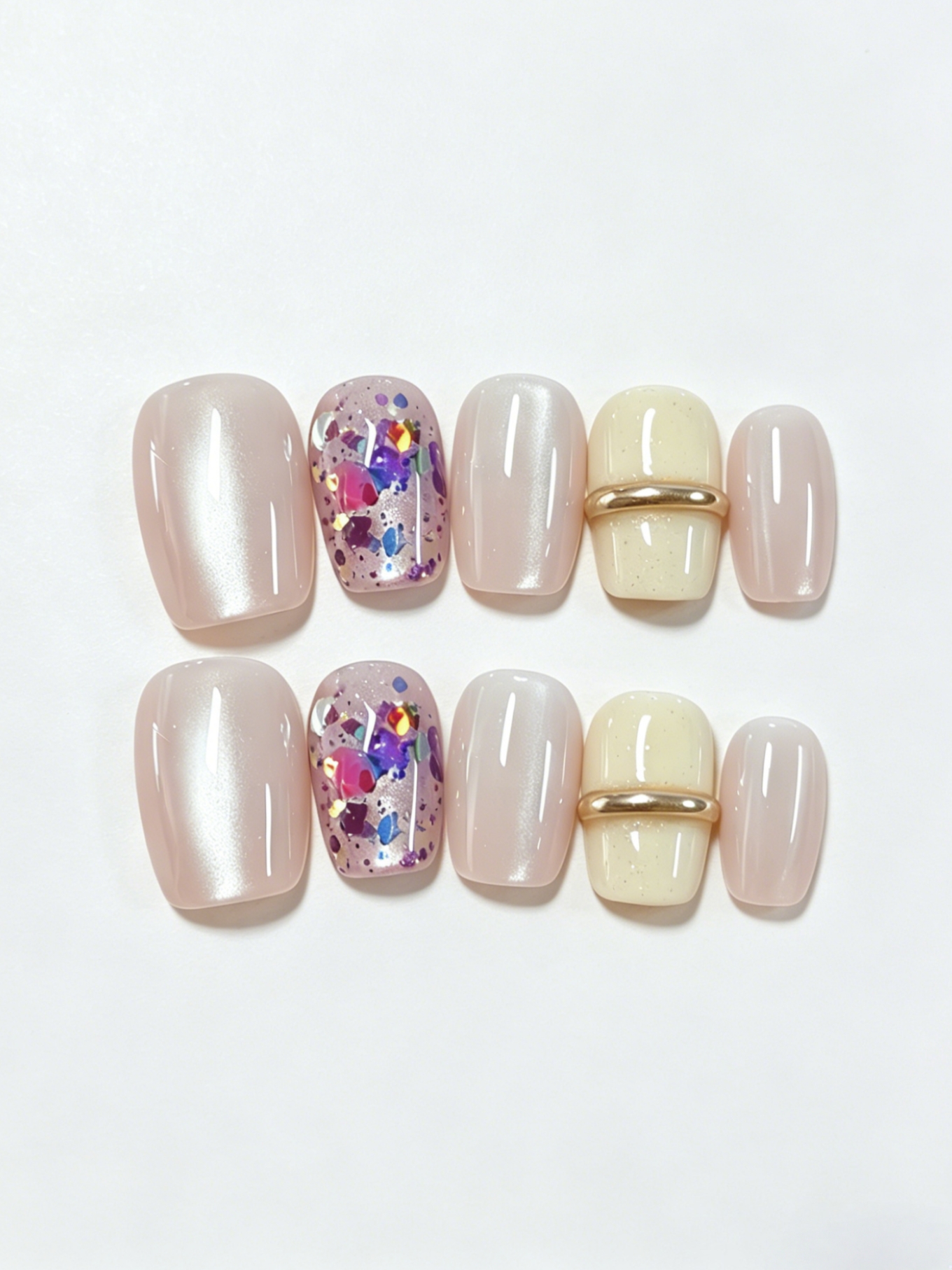 10-Piece Short Square-Round Na - Luxury Lifestyle Rich 评论和价格