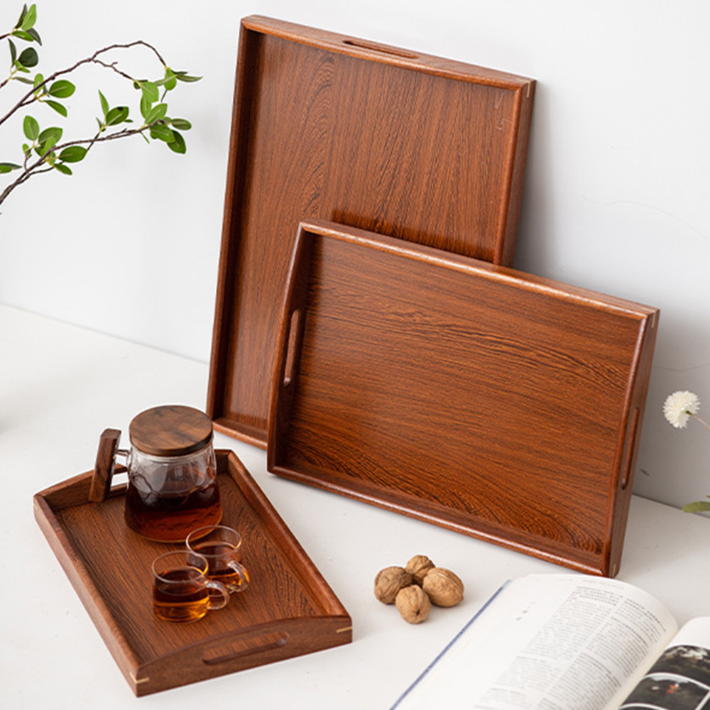Wooden Serving Tray with Handl - Wooden Serving Tray 评论和价格
